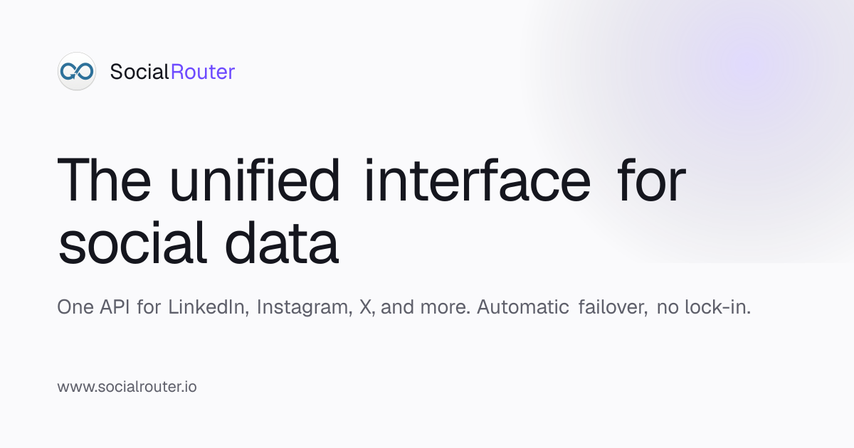 API unifiée de données sociales SocialRouter